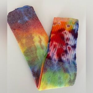 Tie Dye Socks Colorful Retro Boho Rainbow Cotton Blend Tube Handmade Sock Hippie
